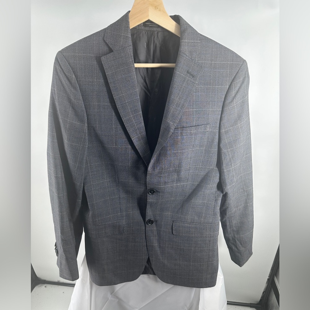 John Varvatos gray plaid blazer